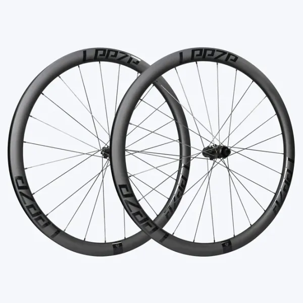 LEEZE CC38 BASIC R, Carbon-Laufradsatz, Shimano, nur 1290 gramm, Farbe: schwarz/schwarz