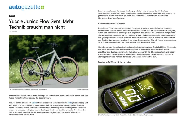 YUCCIE Junico Flow, dark sage , Bafang Heckmotor mit Zahnriemen, 360 Wh.